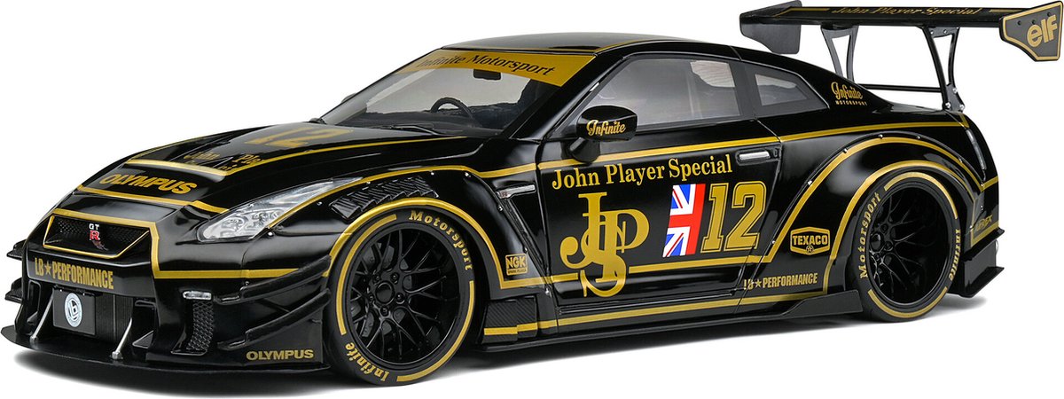 Nissan GT-R R35 Liberty Walk Body Kit (John Player Special) (28 cm) 1/18 Solido {Modelauto - Schaalmodel - Miniatuurauto}